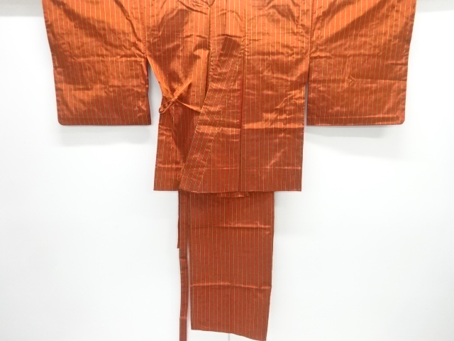 Striped woven out hand-woven SILK two-part roadside kimono